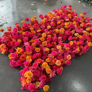 HK-FR008 Camino de Mesa de Rosas de Seda Artificiales para Boda, Camino de Mesa con Flores para Decoración de Bodas - Product Image 5