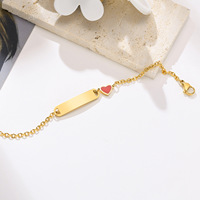 Charme Blanc Bend Marque Amour Époxy Bracelet Enfants Dames Bracelet En Acier Inoxydable Grossiste