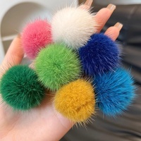 Pendentif en vraie fourrure de vison, boule douce, mini breloque pour sac, accessoires pour téléphone portable, porte-clés de voiture, chaîne simple, unisexe