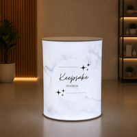 Table pliante portable en tissu extensible, amovible, avec éclairage LED, pour promotion, exposition, stand, comptoir