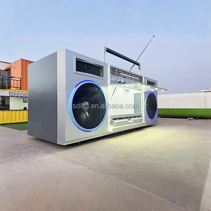 Carretto Mobile Personalizzato per Caffè e Ristorazione, Stile Vintage con Radio Retrò, Food Truck per Gelati, Pizza e Birra in Vendita - Product Image 3