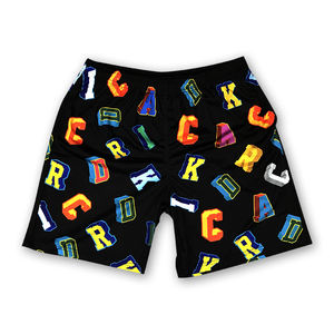 Sublimación personalizada camiseta al por mayor impresión diseño pantalones cortos letras traje de hombre - Product Image 4