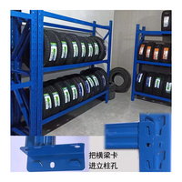 Porte-pneu en gros pour le stockage dans le garage Étagère à pneus en acier durable pour pneu de voiture Étagère de rangement réglable pour pneus à usage moyen