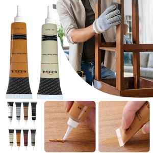 Kit de réparation de sols, pâte de retouche pour meubles en bois, mastic de retouche pour bois, kit de réparation de sols stratifiés pour rayures, fissures, taches - Product Image 1