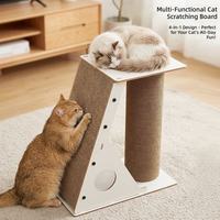 Griffoir mural en papier écologique en forme de L à 2 niveaux, arbre à chat moderne, griffoir pour chats