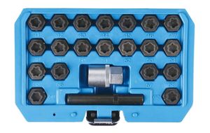 22PC Jeu de démontage de clé de boulon d'écrou de verrouillage de roue antivol pour AUDI pour <span class=keywords><strong>BMW</strong></span> - Product Image 2