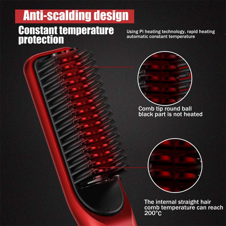 Brosse sans fil rechargeable de redresseur de cheveux de plat de revêtement en céramique d'USB d'affichage à LED d'affaires portatives nouvelles de voyage