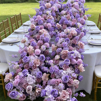 EG-RF-PR06 Décoration florale élégante pour Quinceañera, boules de fleurs violettes et chemin de table floral pour 15e anniversaire