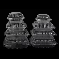 Clamshell d'emballage de récipient en plastique à charnière transparent jetable de 6x6 pouces