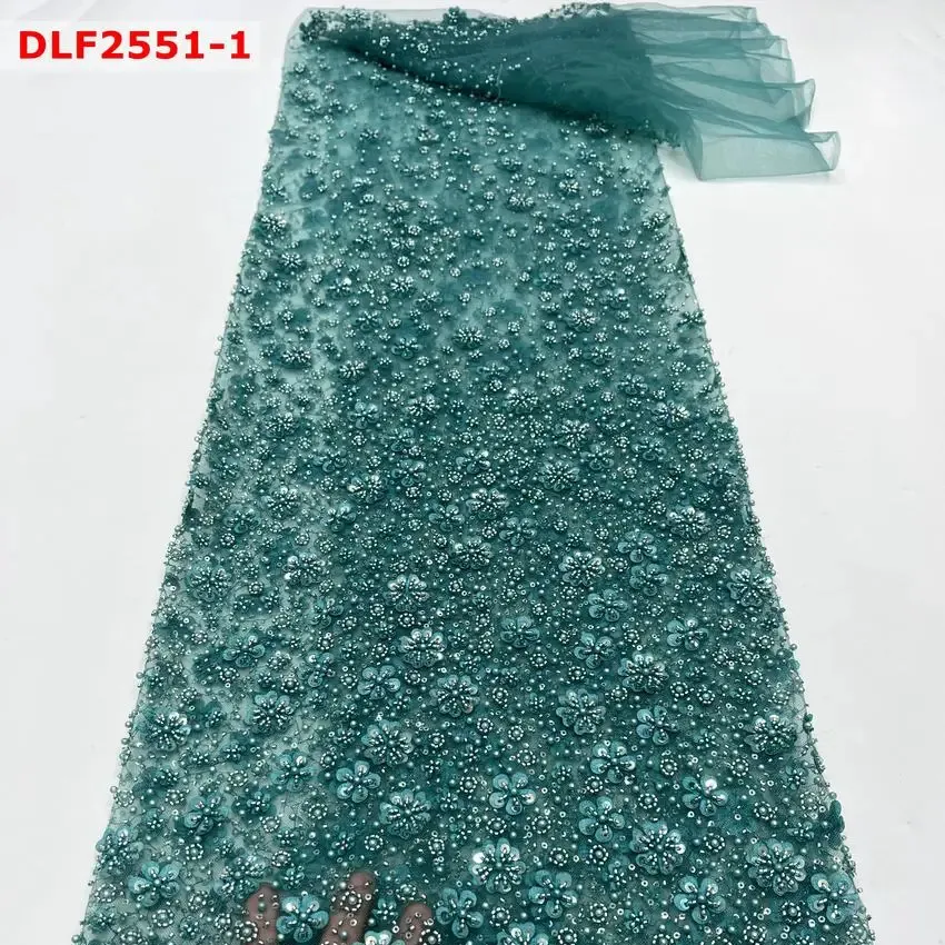 New heavy beaded embroidery fabric with sequin bridal dress fabric for wedding dress evening dress