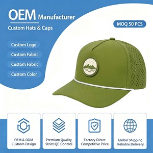 Gorra de Golf Personalizada con Parche de Goma, Orificios Cortados con Láser, Resistente al Agua, con Cierre a Presión, para Actividades al Aire Libre - Product Image 1