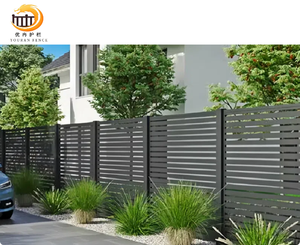 Nhôm louver trong suốt xem hàng rào và sân trước vườn sự riêng tư hàng rào màn hình nhôm an ninh màu đen phẳng mì hàng rào - Product Image 4