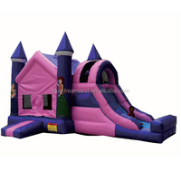 Château gonflable de carrousel de PVC commercial sautant la maison de rebond grande roue gonflable de château glisse le trampoline pour des enfants