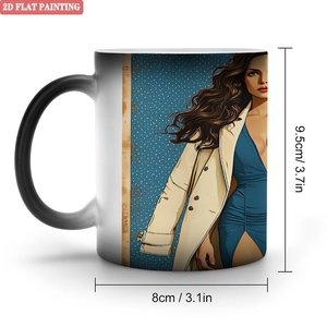 Special Mug For Hot Cocoa Lovers Frosted Black 11oz Ceramic Heat Color Changing <b>Magic</b> <b>Cup</b> - Product Image 1