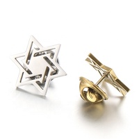 Yiwu Aceon acier inoxydable taille personnalisée brillant poli Religion Promotion cadeau église sainte prier plaine juif étoile broche