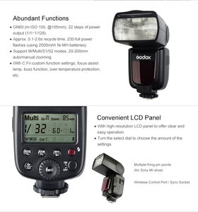Flash sans fil <span class=keywords><strong>Godox</strong></span> <span class=keywords><strong>TT600</strong></span> 2.4G GN60, flash manuel pour appareil photo, 1/8000s HSS pour Sony, Canon, Nikon, Fuji, Olympus, Panasonic - Product Image 4