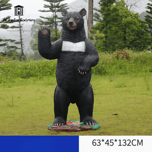 Estatua de Oso Negro de Fibra de Vidrio Personalizada para Parques de Atracciones, Zoológicos y Exteriores, Producto para el Hogar - Product Image 6
