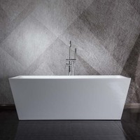 Baignoire autoportante rectangulaire en acrylique de luxe pour adultes, moderne, portable, réparable, taille personnalisable, certifiée CUPC, surface solide, pour bain relaxant