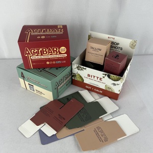 Tùy chỉnh hộp cứng nhắc cho bao bì mỹ phẩm các tông màu trắng Kraft gấp Hộp Quà Tặng dập nổi tái chế mặt kem lỏng bột - Product Image 4