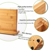 Porte-couteau magnétique en bambou pour comptoir de cuisine Porte-couteau Présentoir Ensemble de blocs de stockage sécurisé Conception peu encombrante
