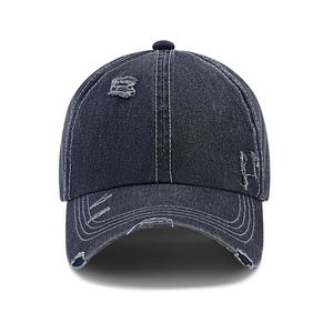 Gorra de béisbol Vintage Unisex al por mayor, gorra ajustable de algodón para papá, gorras deportivas desgastadas teñidas, lavado en blanco - Product Image 5