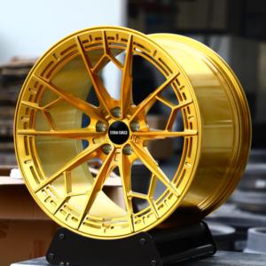 Rines Cóncavos Profundos TITAN de Una Pieza, 17 18 19 20 21 22 23 24 Pulgadas, Ruedas Forjadas Personalizadas en <span class=keywords><strong>Oro</strong></span> Pulido para BMW M3 G80 F80 M4 F82 E92 - Product Image 1