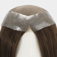Prothèse capillaire naturelle pour femme avec dentelle frontale, contour en PU respirant, système capillaire 100% cheveux Remy, vente en gros