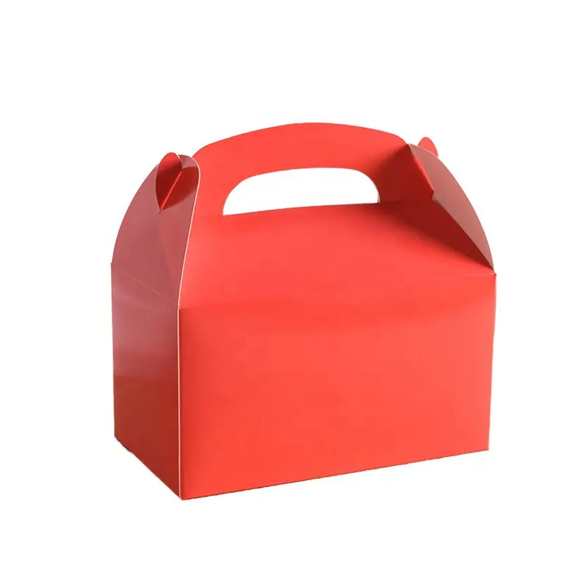 Wholesale 350gsm White Paper Board Printed Cheese Cake Box,Cake Carrying Box,Birthday Cake Packaging Red Box With Handle