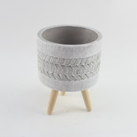 Vase à fleurs et pot à succulentes en ciment au design moderne pour la décoration intérieure, à poser au sol ou suspendu sur balcon - Essentiels pour la maison