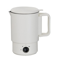 Bouilloire électrique pliable portable en acier inoxydable pour voyage, isolation thermique, protection contre la cuisson à sec, capacité 1L, puissance 600W