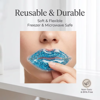 Compresse réutilisable scintillante en forme de lèvres pour soin après injection de comblement, compresse chaude ou froide pour spa facial, beauté, logo personnalisé