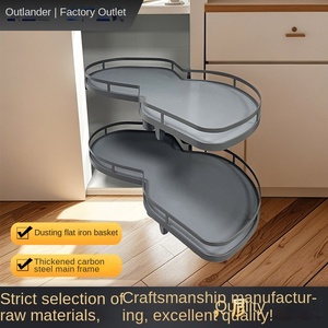 Cestas para Cajones de Cocina, Estante de Almacenamiento de Esquina, Diseño UFO, Doble Capa, Amortiguación, Tapete Antideslizante, Utilización Eficiente - Product Image 3