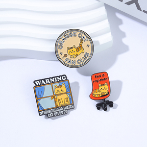 Pins esmaltados del Club de Fans de Gatos Naranja, Broches de Gato de Dibujos Animados Lindos para Ventana, Insignias de Solapa, Joyería, Regalo para Niños y Amigos - Product Image 2