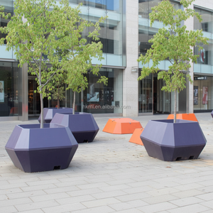 Big Standing Fiberglass Faceted <b>Pot</b> Outdoor <b>Large</b> FRP Diamond Cut Planter Hotel Lobby Modern Luxury Floor Planter - Product Image 6