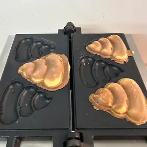 Máquina de fazer waffles elétrica antiaderente para fazer waffles, 3 peças, 6 peças, frete grátis para os EUA, máquina de fazer waffles para assados e pastelaria