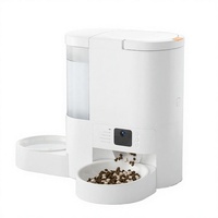Distributeur d'eau et de nourriture scellé en acier inoxydable 2-en-1 pour animaux de compagnie, 5L+3.5L, avec caméra IA 4MP, Wi-Fi, verrouillage enfant et enregistrement de la nourriture pour chats et chiens