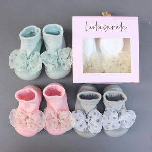 Calcetines con lazo para bebé, suela de goma suave, <span class=keywords><strong>zapatos</strong></span> antideslizantes para niño, calcetines de Interior para bebé - Product Image 2