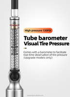 Pompe à vélo compacte et portable en aluminium avec manomètre haute pression 130-160 PSI, valve Schrader, compatibilité universelle pour les vélos