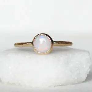 Simple round opal ring fashion jewelry s925 sterling silver men finger opal stones loose natural rings