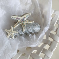 CHUJIAN Pince à cheveux grande taille style coréen avec strass, motif étoile de mer, accessoire pour chignon, pince crabe pour l'arrière de la tête