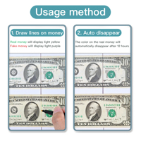 Stylo Détecteur de Faux Billets Universel – Testeur de Monnaie – Stylo de Détection de Faux Billets