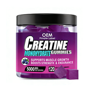 Suplemento Pre-Entrenamiento de Marca Privada OEM, Pastillas para el Crecimiento Muscular, Gomitas de Creatina de 5000 mg, Gomitas de Creatina Monohidrato de Máxima Potencia - Product Image 1