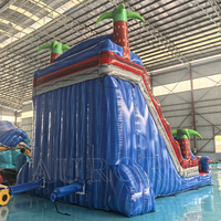 Château gonflable commercial d'extérieur avec toboggan aquatique 8x4m en PVC écologique pour enfants et adultes