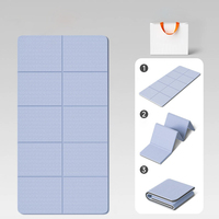 Tapis de yoga pliable, épaisseur 5 mm, matériau TPE, rectangle, couleur unie, portable, pour exercices à domicile, fitness, hommes, femmes, usage universel