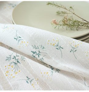 <span class=keywords><strong>Nappe</strong></span> en lin et coton <span class=keywords><strong>Jacquard</strong></span> avec broderie de marguerite de ferme française, dernière conception 2022 - Product Image 4