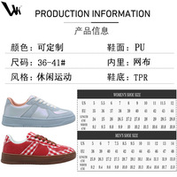 Baskets Chunky Rétro pour Femme Tiyo K5001, en Toile Rouge à Carreaux, à Lacets, Semelle Intermédiaire en PVC, Semelle Amortie, Chaussures Décontractées pour la Marche