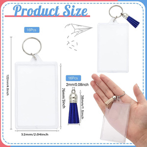 Acrylic Nhựa Tùy chỉnh DIY llaveros de acrilicos transparentes khoảng trống hình dạng Keychain xem ảnh với hình ảnh tua - Product Image 4