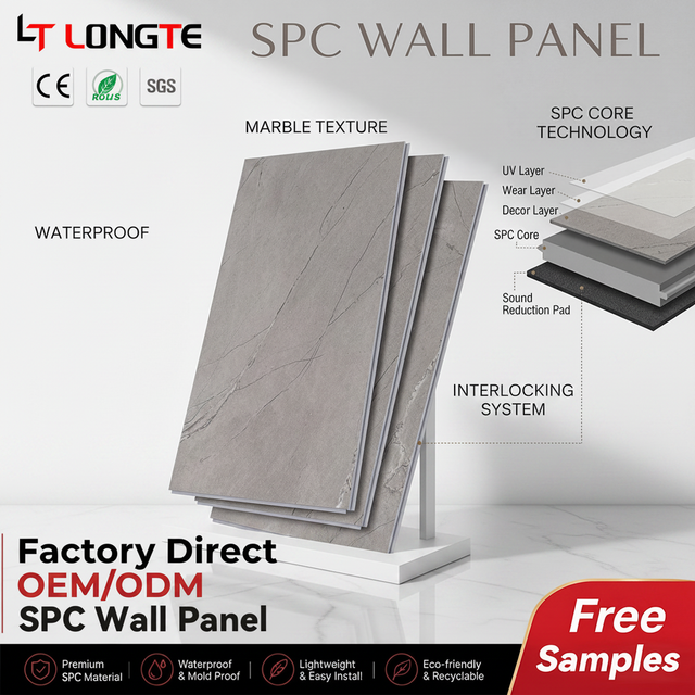 Easy Clean Stone Plastic Composite Sheet Bathroom Wall Panel Waterproof Shower Cladding Indoor SPC Board Fast Delivery