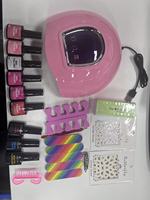 Lampu Kuku UV LED SUN X12, Perlengkapan Kuku Gel, Set Manikur All in One dengan Gel Polish, Perlengkapan Kuku DIY