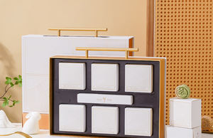 Cajas de Panadería Rectangulares con Diseño Moderno de Ondas, para Regalos Corporativos de Alta Gama, Recubiertas de Kraft Corrugado, con Detalles en Color - Product Image 5